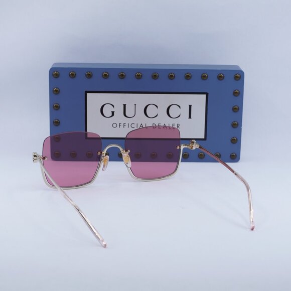 Gucci GG1279S 003 Square Sunglasses - Gold\Cyclamen - Picture 12 of 13